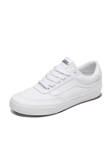 Vans Brooklyn LS white canvas sneaker with signature sidestripe