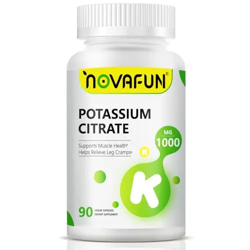 Novafun Potassium Citrate capsules for leg cramps and kidney health