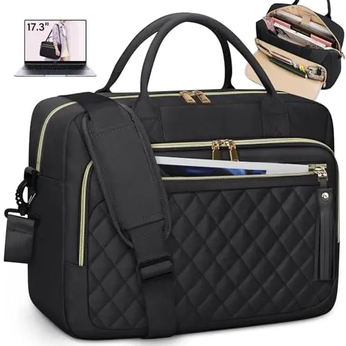 RAINSMORE waterproof laptop briefcase with quilted design