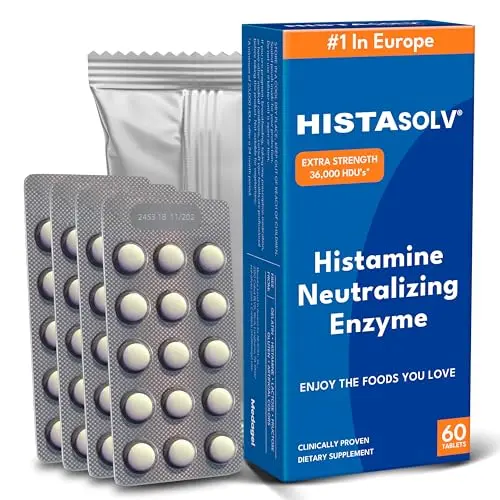 HISTAsolv DAO enzyme supplement tablets in blister pack