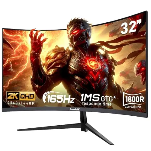 Gawfolk 32-inch QHD curved gaming monitor adaptable for office use