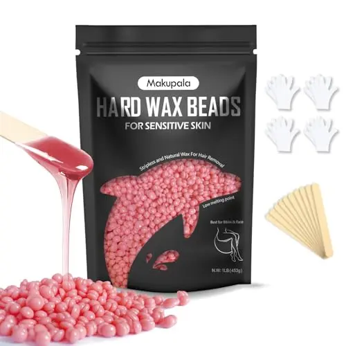 Makupala 1lb unscented wax beads for hair removal in bag