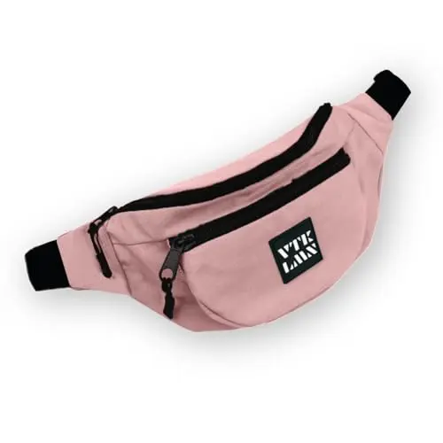 Vatkalimon pink fanny pack with durable two-zipper design