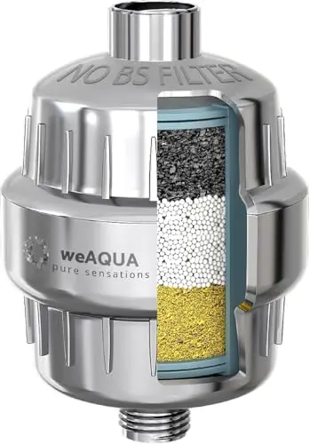 WeAQUA inline shower filter with NSF certification