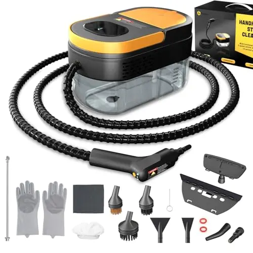 GAUTYE steam cleaner with adjustable handle and accessories