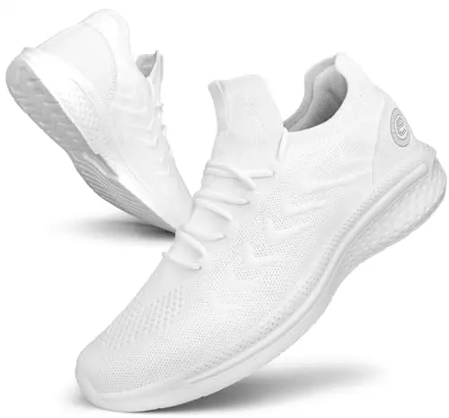 Pujcs white slip-on mesh running sneakers