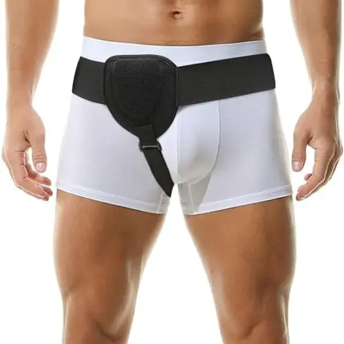 COSTICA hernia belt with one removable compression pad and adjustable straps