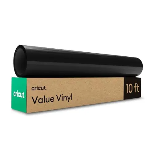 Cricut value permanent black vinyl roll with matte finish for crafting and decals