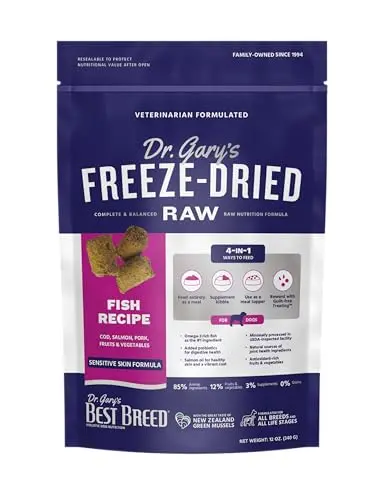Best Breed Dr. Gary's freeze-dried raw food container