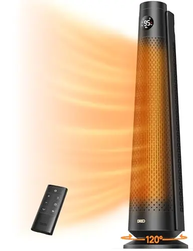 Dreo 30-inch tower space heater with wide oscillation for large rooms