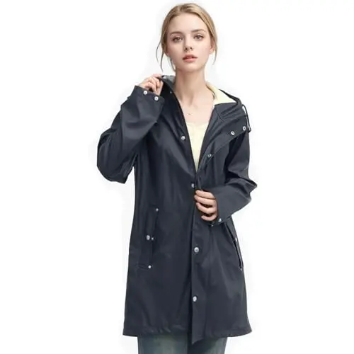 BXTGW women's waterproof trench coat with hood