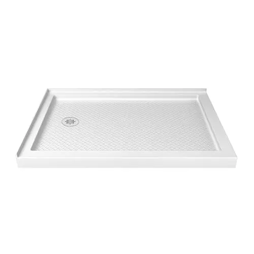 DreamLine SlimLine white shower base with left drain