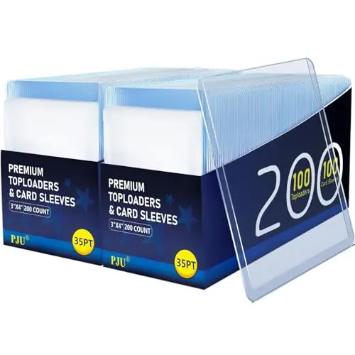 PJU hard plastic toploaders and soft penny sleeves combo pack