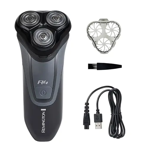Remington R4 rotary shaver with flexing technology and stubble attachment