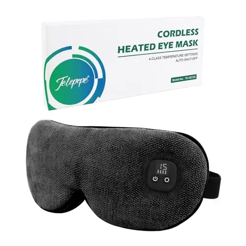 Telepepe cordless heated eye mask with battery display