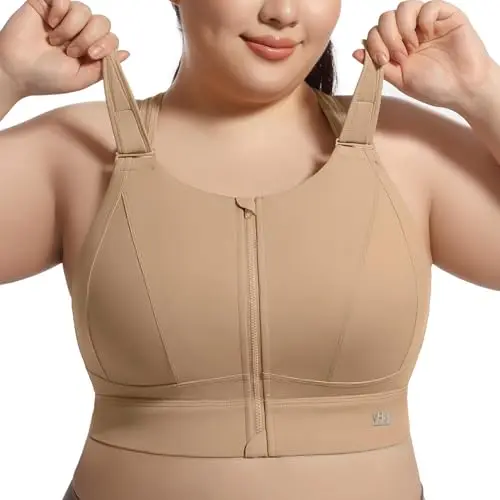 VFUS high impact sports bra with front zipper