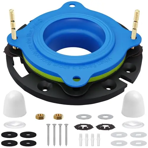 MENNTY toilet flange repair kit with elastic wax ring and hardware