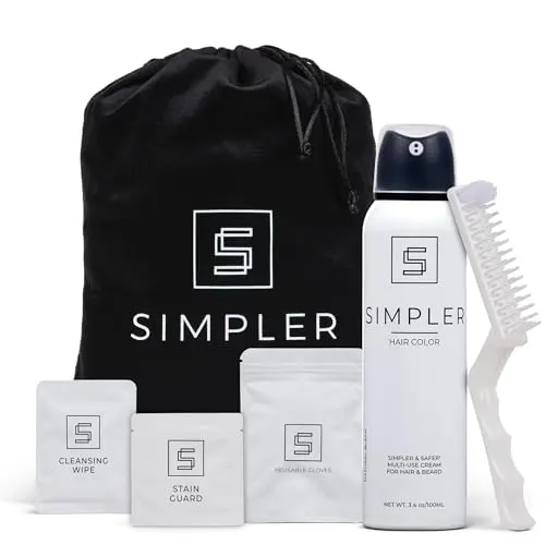 SIMPLER Men's Hair Color Kit for natural black coverage