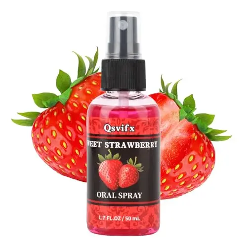 Qsvifx deep throat spray bottle with strawberry flavor