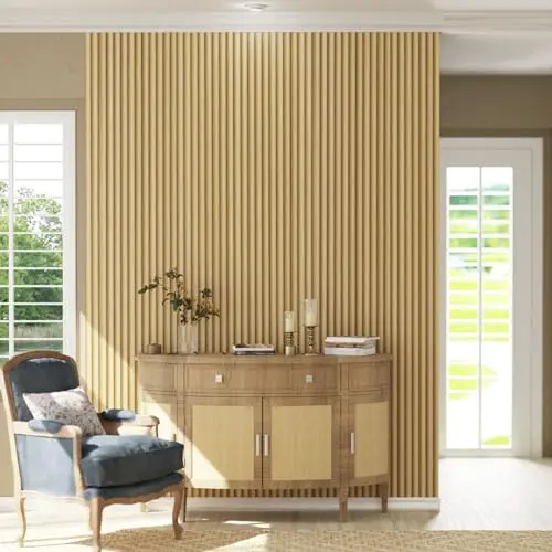 Oxdigi oak wood slat textured peel and stick wallpaper