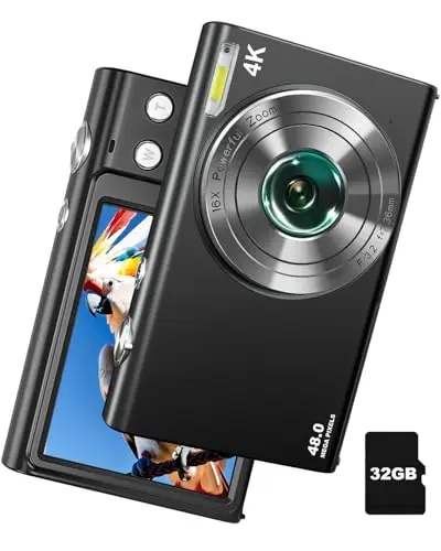 IGXHAVIZ 4K digital camera with compact design and flash