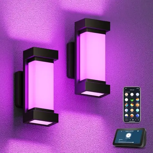 XMCOSY+ smart outdoor wall light with RGB color options and modern design