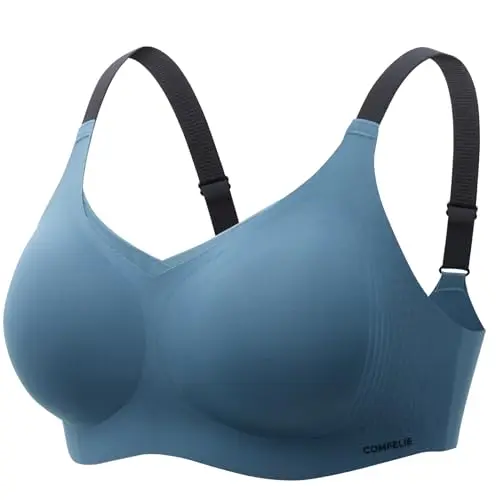 COMFELIE comfort revolution wireless bra with removable pads in nordic blue