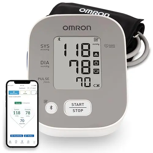OMRON Bronze blood pressure monitor with simple one-button operation and clear display