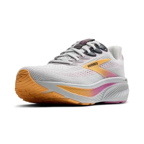 Brooks Ghost 17 running shoes in Oyster/Apricot/Pink