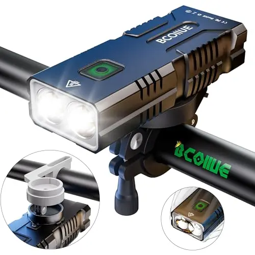 BCOIIUE high-lumen bike headlight on mountain bike handlebar