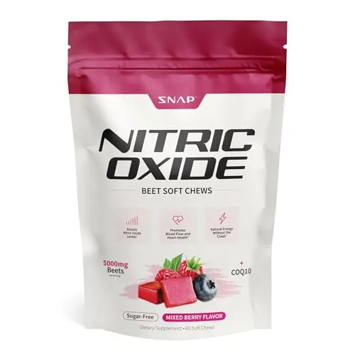 Snap Supplements Nitric Oxide Beet Supplement soft chews package
