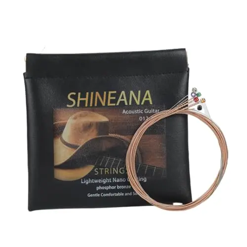 YWYLL nano coated phosphor bronze acoustic guitar strings with storage bag