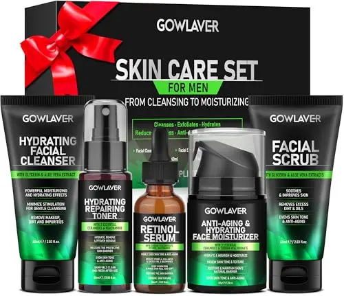 GOWLAVER Skin Care for Men set with multiple products
