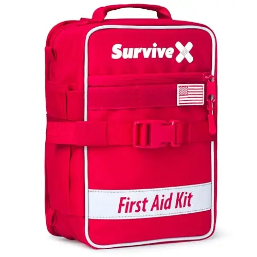SurviveX 240-piece advanced first aid kit with zip stitch wound closures