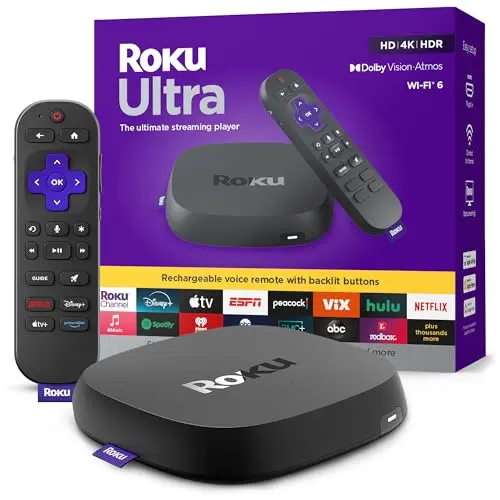 Roku Ultra streaming device with rechargeable remote