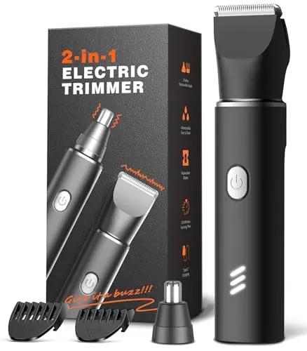 REYOLL 2-in-1 body hair trimmer with nose attachment