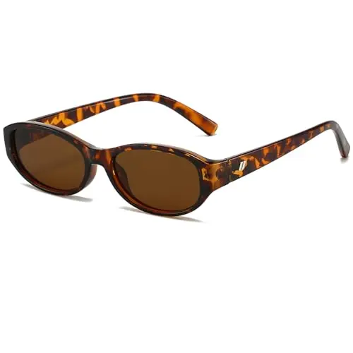 BRMHDY oval cat-eye sunglasses in tortoise and brown on oval face
