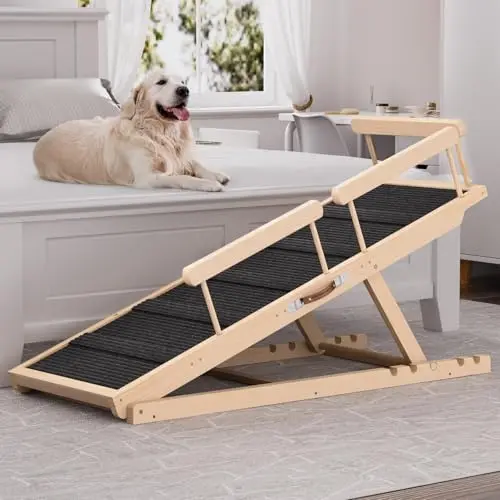 Chuiendi dog ramp with safety side rails and anti-slip surface