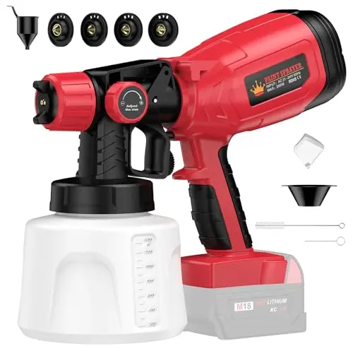 Monggoli cordless paint sprayer compatible with Milwaukee batteries for cabinet work