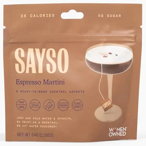 SAYSO Espresso Martini Instant Cocktail Tea Bags pack