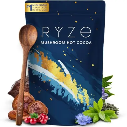 RYZE SUPERFOODS Mushroom Hot Cocoa powder bag