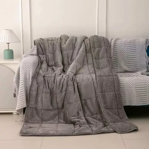 MENHIRY sherpa weighted blanket in grey