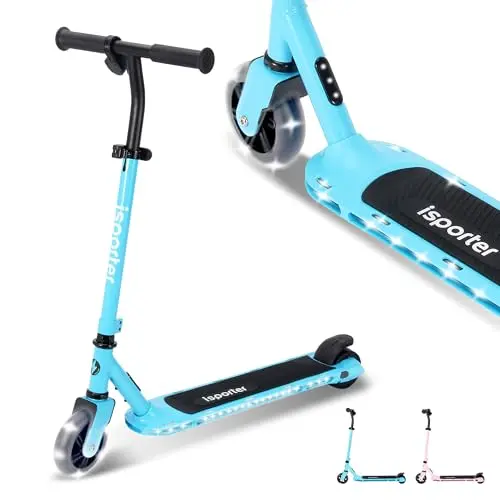 Aero iSporter kids electric scooter with hand accelerator and light-up wheels