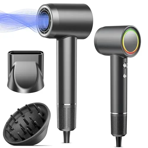 OIMYE high-speed ionic hair dryer in silver black