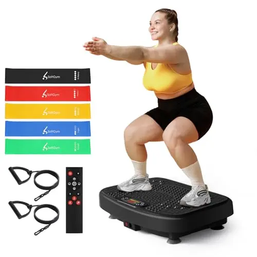SoftGym vibration plate with anti-slip surface and compact design