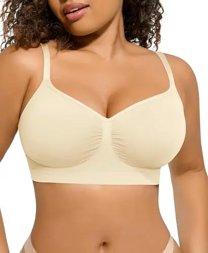 Women's wireless seamless bra in beige