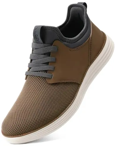 VILOCY mens slip-on casual dress shoes in brown