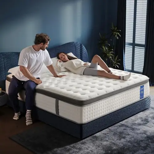 KOULABR Z 14-inch king hybrid mattress with zoned support and cooling gel foam
