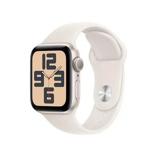 Apple Watch SE with starlight aluminum case and sport band