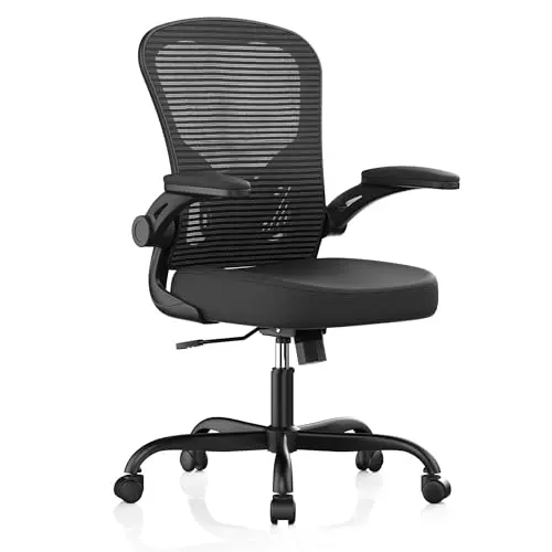 Synorla ergonomic desk chair with flip-up armrests and adjustable lumbar support